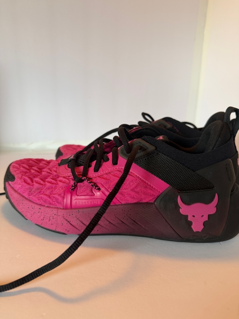 Under Armour Pink and Black Project Rock 6 Training Sneakers